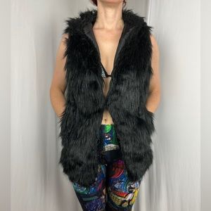 Black fur vest